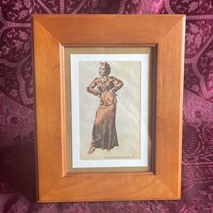 Lady in Brown 1938 Vintage Household Magazine Art Prints in Vintage Framing